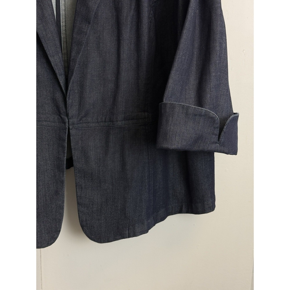 Cato Dark Wash Denim Jacket Size 26/28W 3/4 Sleeve Jean Blazer Cotton Stretch - Picture 4 of 8